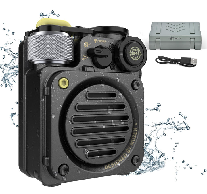 Muzen Wild Mini Bluetooth Lautsprecher Klein, Tragbare Speaker Fahrrad Lautsprecher mit Licht Robust