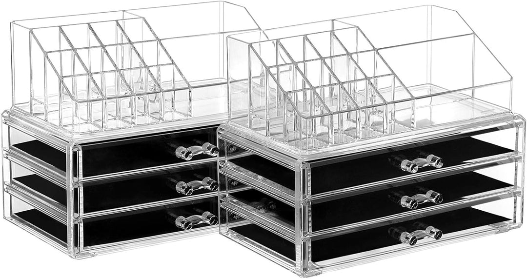 SONGMICS Make-up Organizer, Kosmetik-Organizer mit 3 Schubladen und 15 Fächern in unterschiedlichen