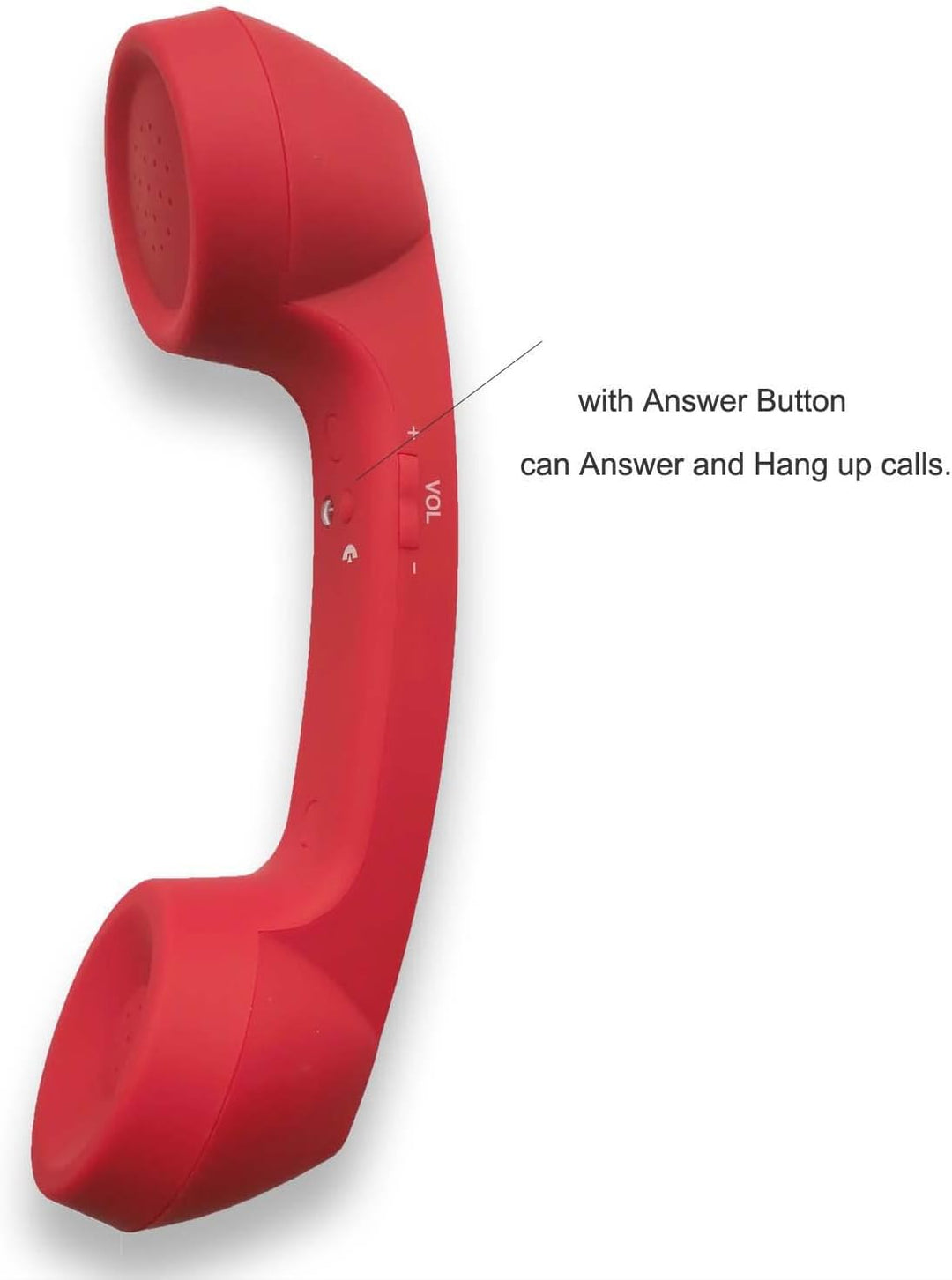 kabellose Retro-Telefonhörer Kopfhörer Bluetooth für EIN Handy mit bequemem Anruf,rot, Rot