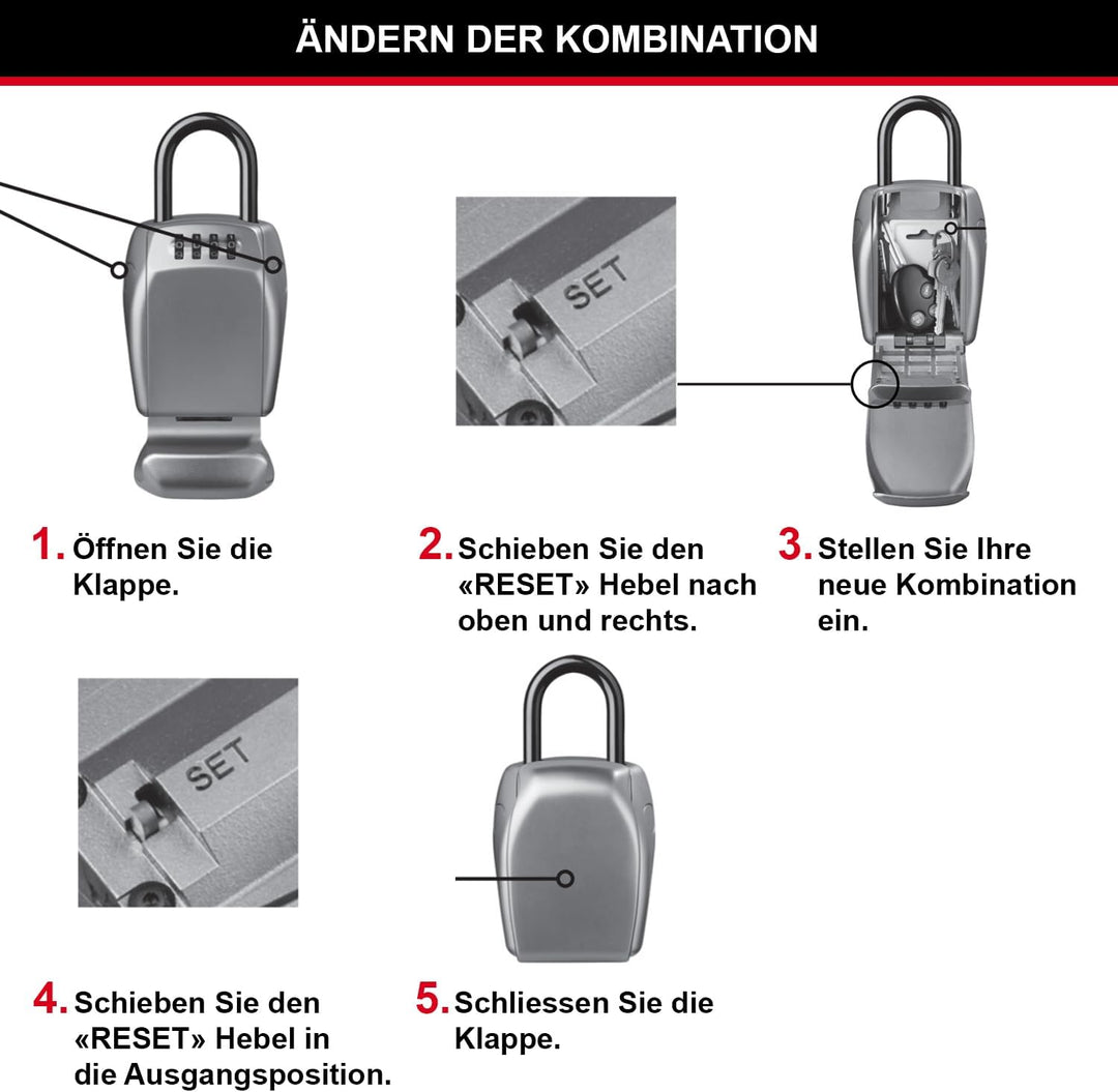 Master Lock Schlüsseltresor Extra Sicherheit, Wandhalterung, Aussen, 18.8 x 10.5 x 4.6 cm, Schlüssel