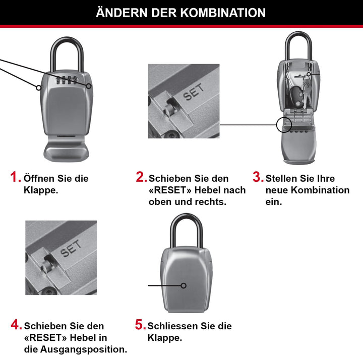 Master Lock Schlüsseltresor Extra Sicherheit, Wandhalterung, Aussen, 18.8 x 10.5 x 4.6 cm, Schlüssel