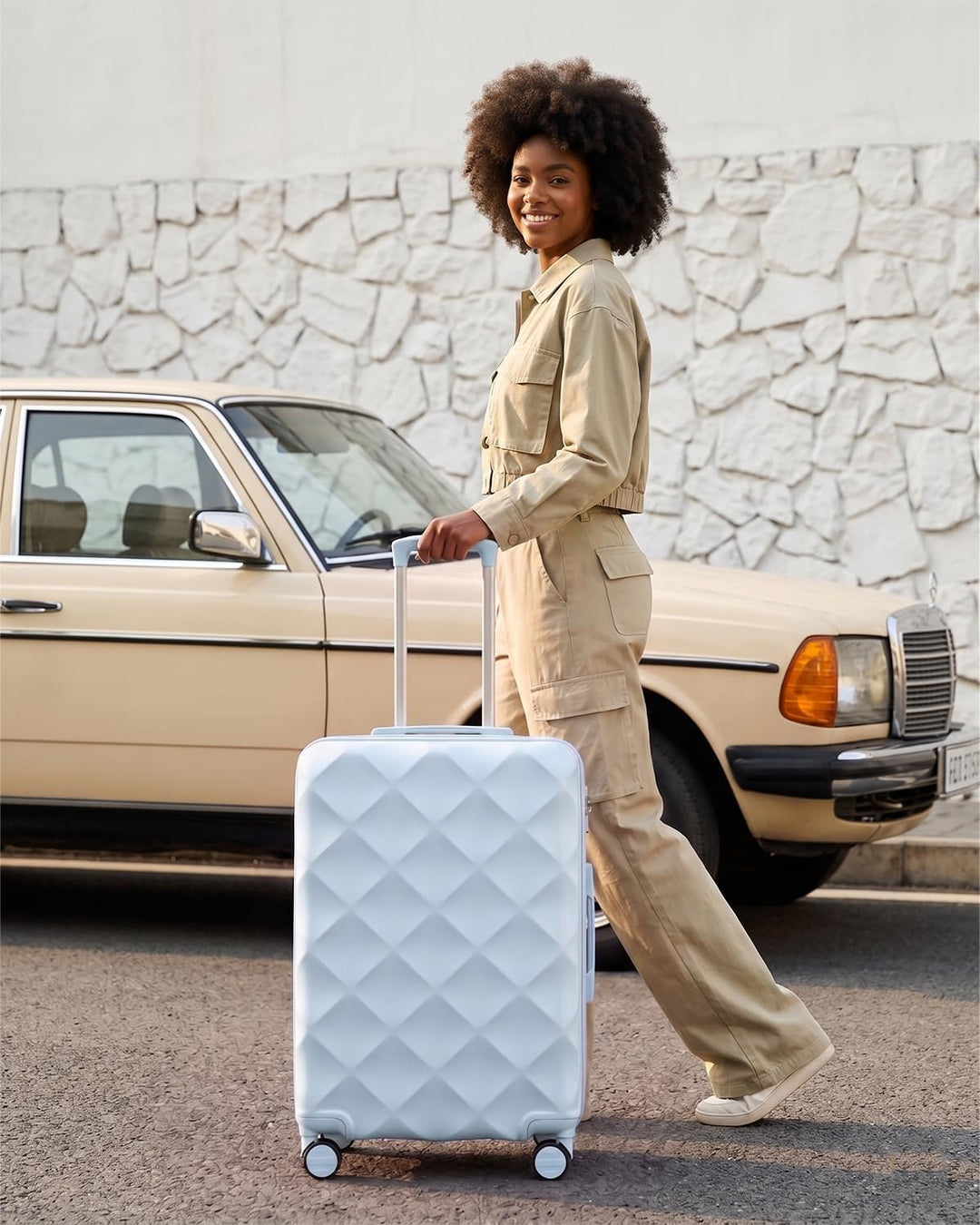 Sea choice Handgepäck Koffer Trolley ABS Leicht Reisekoffer Hardschale 4 Rollen und TSA Schloss Mit
