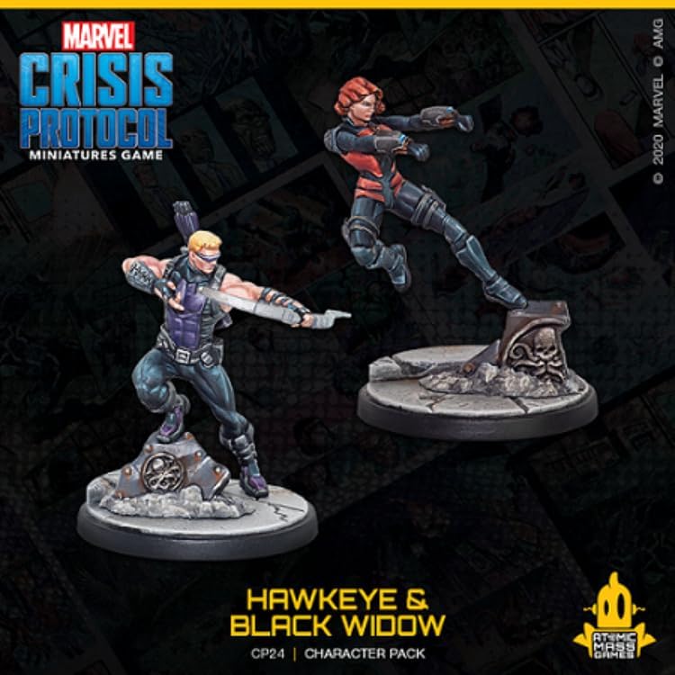 Atomic Mass Games - Marvel Crisis Protocol: Character Pack: Hawkeye and Black Widow - Miniature Game