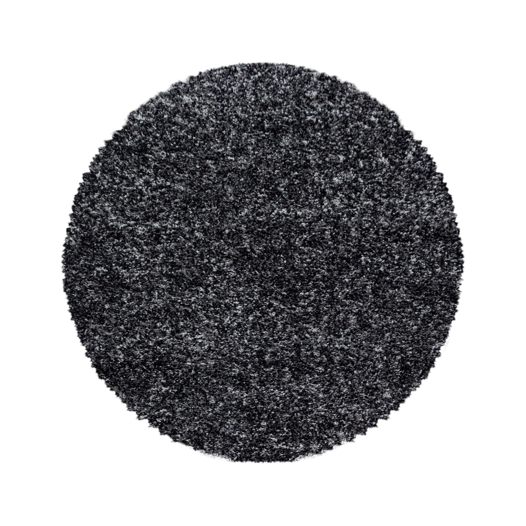 HomebyHome Teppich Rund Shaggy 80 cm Rund - Hochflor Runder Teppich Mehrfarbig Anthrazit Extra Weich