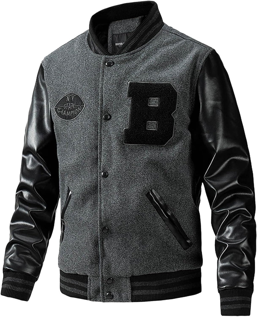 Duohropke Warm Zweifarbig Bomberjacke Herren Winter College Jacke Herren Football College Jacke Herr