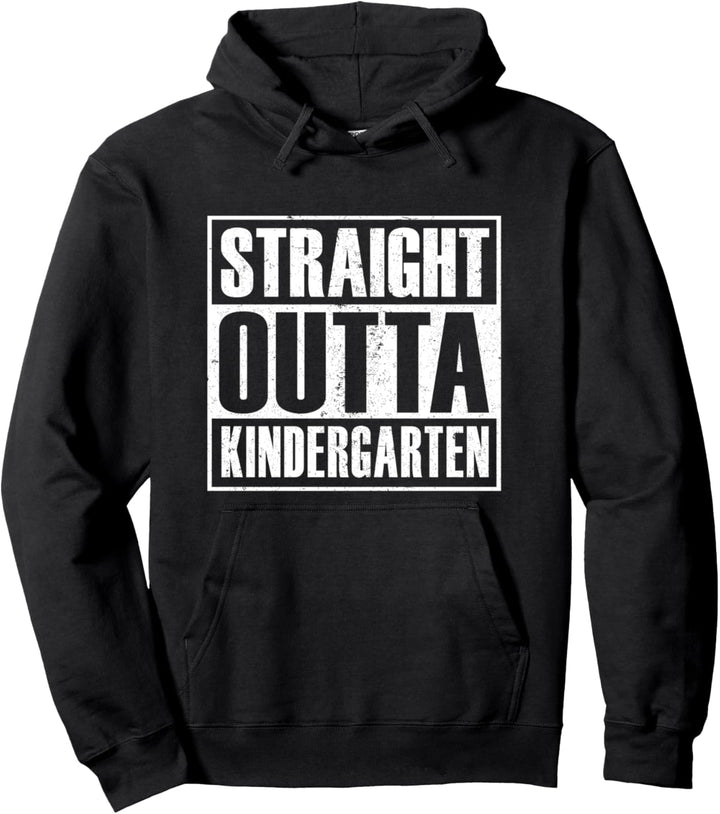 Straight Outta Kindergarten Virtuell Schulabschluss Geschenk Pullover Hoodie
