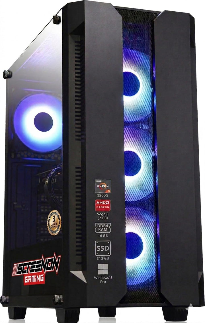 ScreenOn Gaming PC Ryzen 5 5600G • Radeon Vega 7 (2 GB) Grafikkarte • 16 GB RAM DDR4 3200 MHz • 1000