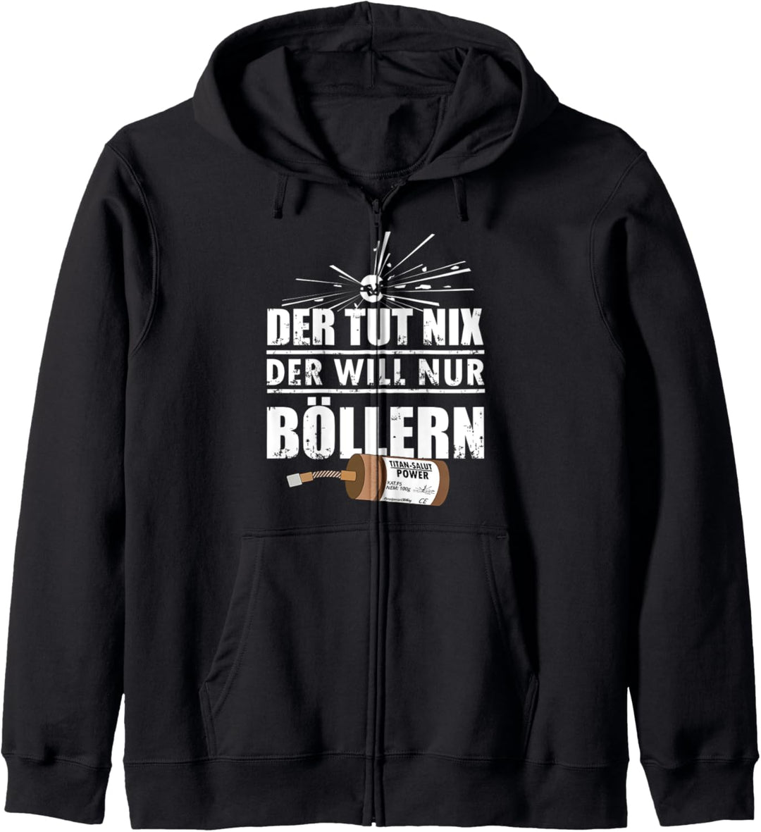 Silvester Feuerwerk Pyro Böller Kapuzenjacke