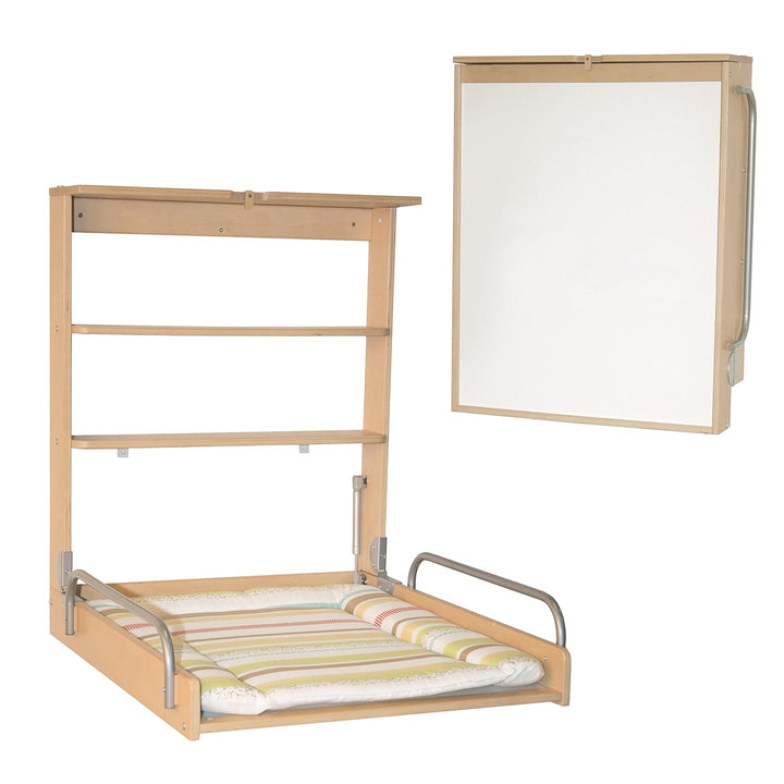 roba Wandwickelregal - Klappbares Wickelregal zur Wandmontage - Wickeltisch mit Wickelauflage &
