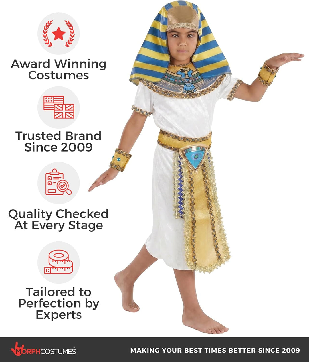Fun Shack Kostüm Pharao Kinder, Pharao Kostüm Kinder, Kostüm Ägypter Kinder, Ägypten Kostüm Kinder,