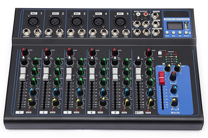 Digitaler Audio Mixer Bluetooth Usb Connection Sound Mischpult Konsole Live Studio Dj Mixing VerstäR