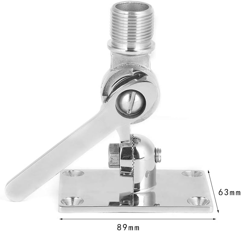 Halterung für Bootsantenne, Fydun Marine-UKW-Antennenhalterungen Edelstahl-Talkie-Antenne Verstellba