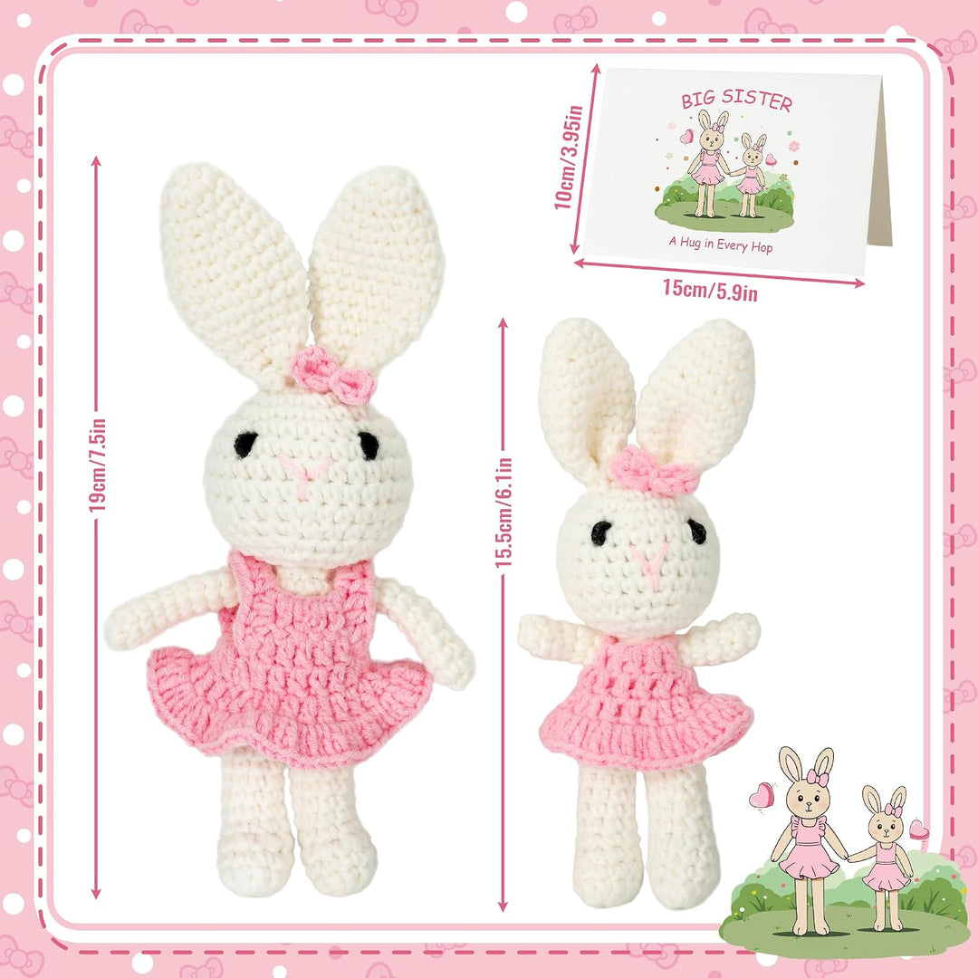 Grosse Schwester Geschenk, Handgemachte gehäkelte Kaninchen für Mädchen, Perfektes Geschwistergesche
