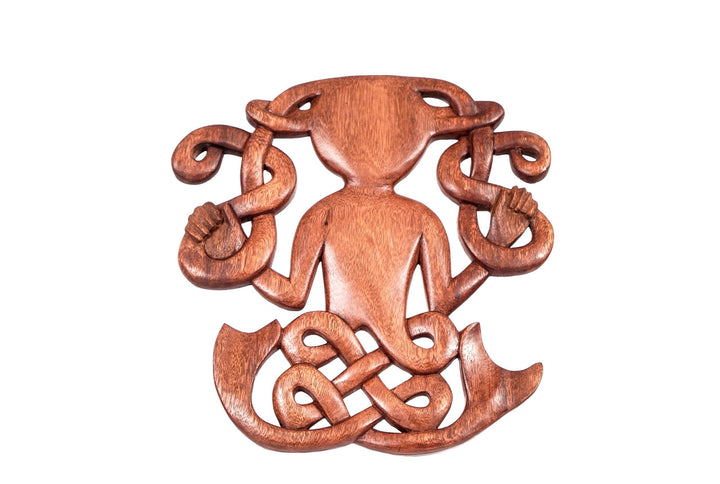 Windalf Celtic Irish Holzbild CERNON 31 cm Cernunnos Wand Deko Wandrelief Nordisch Skandinavisches H