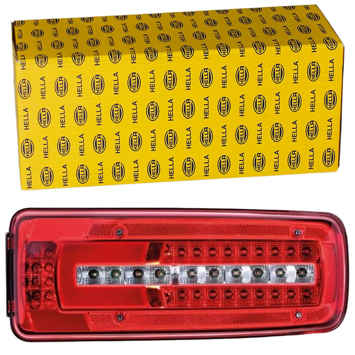 HELLA - Heckleuchte - Truck Full LED - LED - 24V - 2VD 012 381-251 mit Kennzeichenleuchte links HDSC