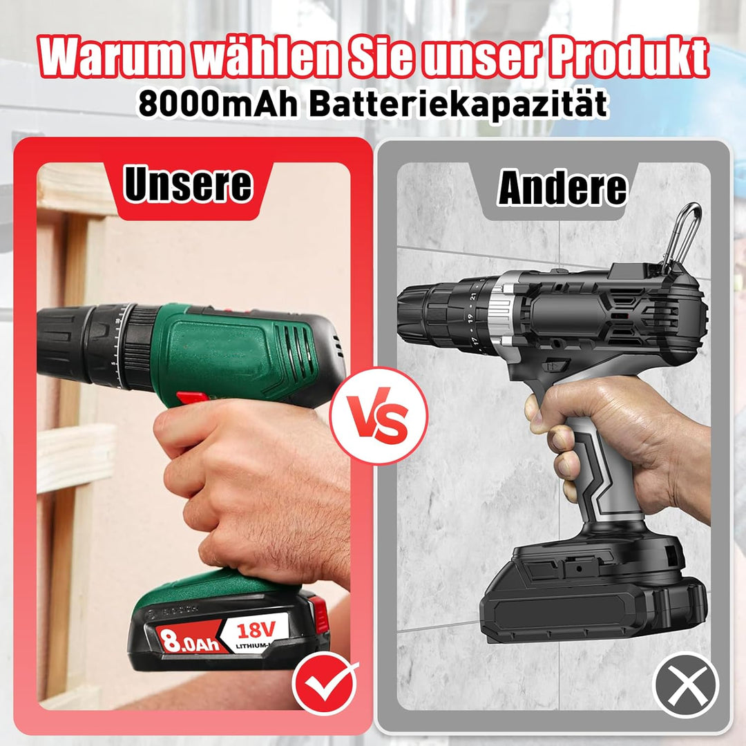 6PCS 18V 8.0Ah Kompatibel mit für Bosch 18V Akku Ersatz für Bosch Akku PBA PSB PSR Li-ion Home and G