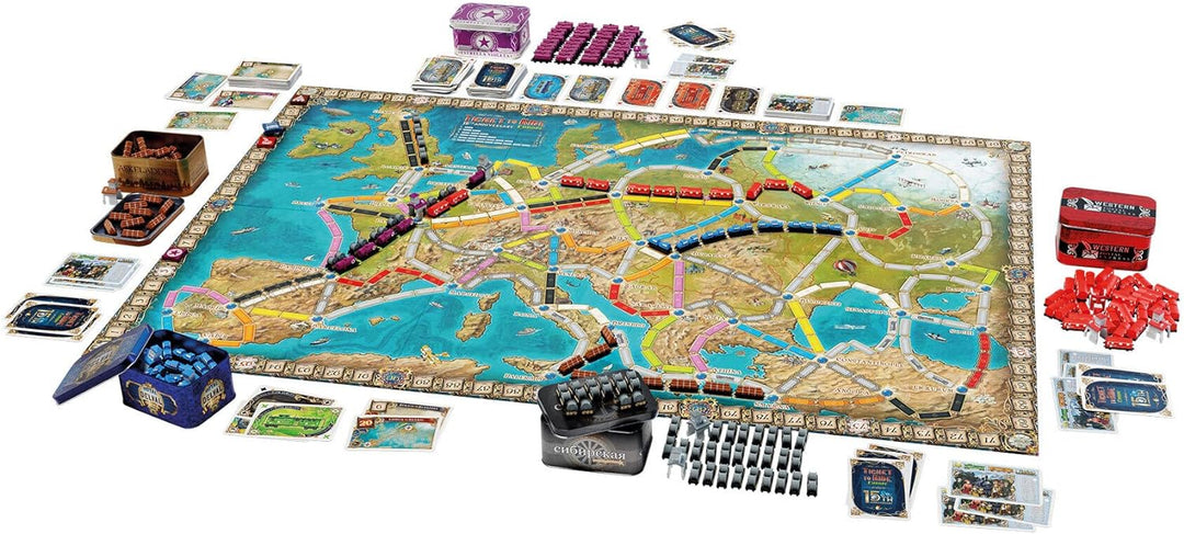 Days of Wonder | Zug um Zug – Europa 15. Jubiläum | Familienspiel | Brettspiel | 2-5 Spieler | Ab 8+