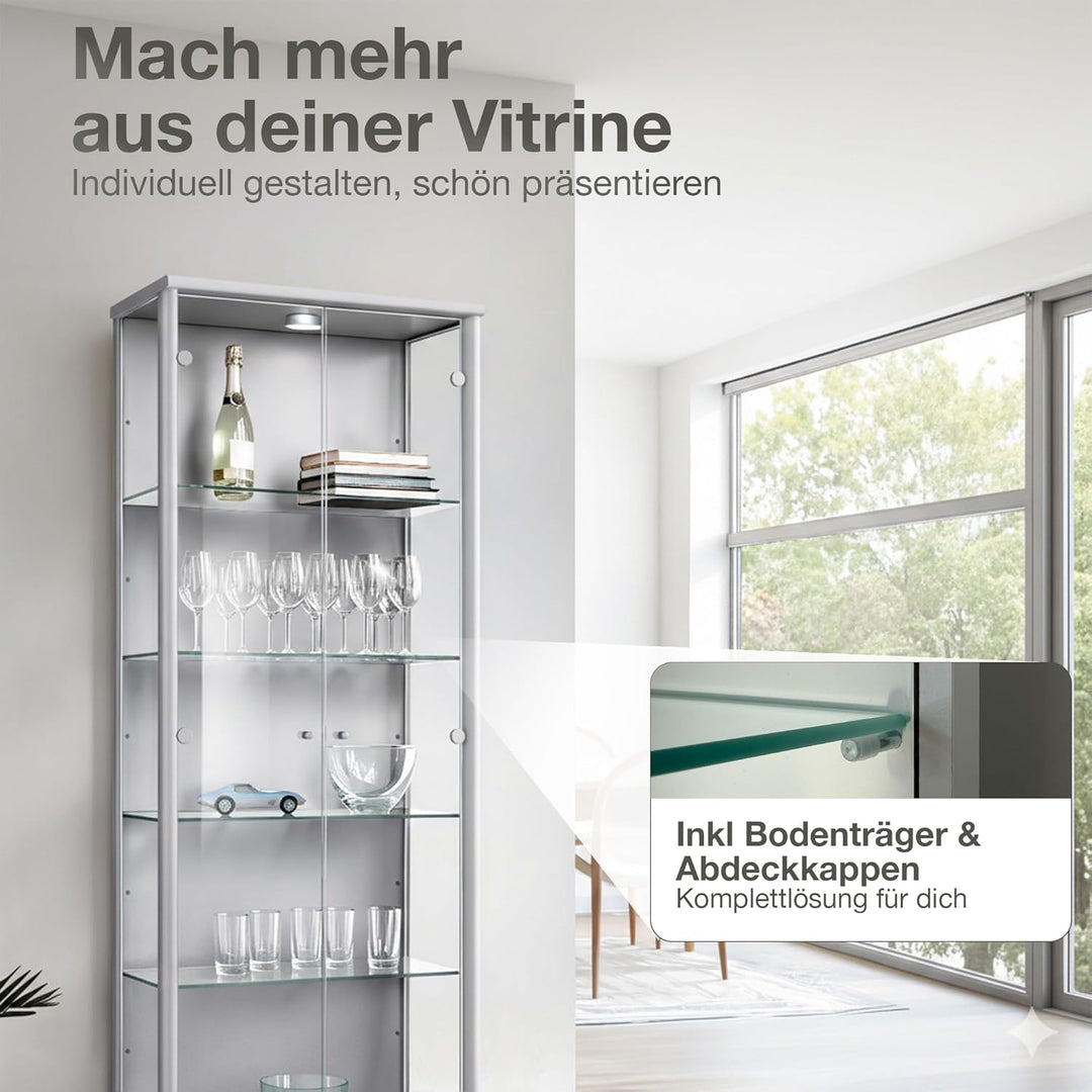 K-Möbel Glaseinlegeboden 4er-Set Glasboden für 2 TRG. Standvitrine für C1084 / C1019 Zubehör Glasböd