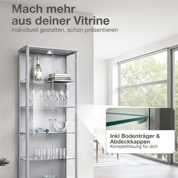 K-Möbel Glaseinlegeboden 4er-Set Glasboden für 2 TRG. Standvitrine für C1084 / C1019 Zubehör Glasböd