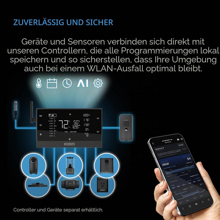 AC Infinity CLOUDFORGE T5, Warmnebel Pflanzenbefeuchter 9L mit VPD Luftfeuchtigkeit 10-stufige Steue
