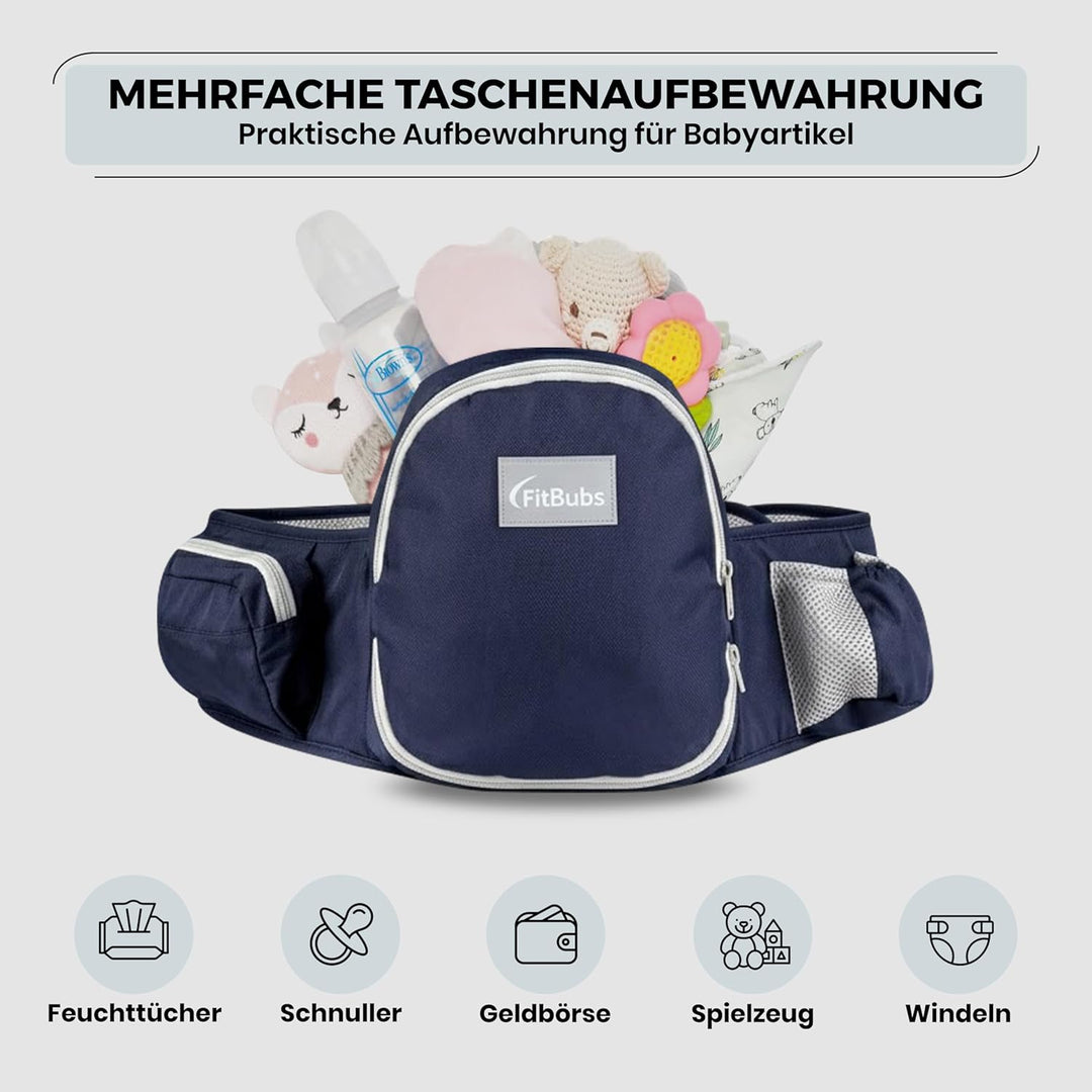 Babytrage für Neugeborene ab Geburt, 2-in-1 Babytrage mit Hüftsitz, Geeignet für 3–36 Monate, 3–20 k
