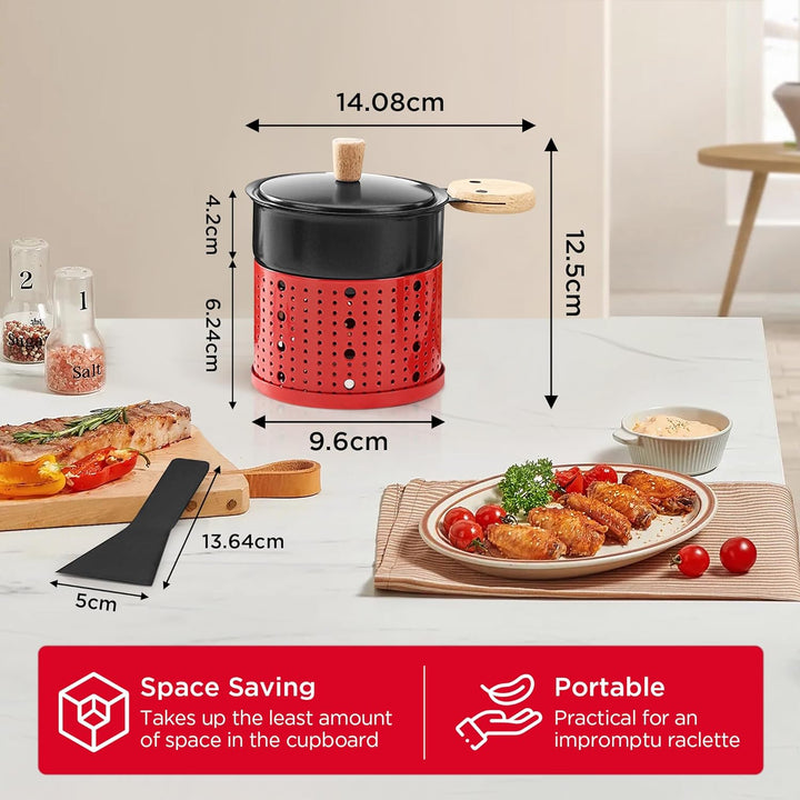 ipow 2er Set Mini Raclette Grill, Racletteofen Set antihaftbeschicht Kerzenraclette für Teelichter,