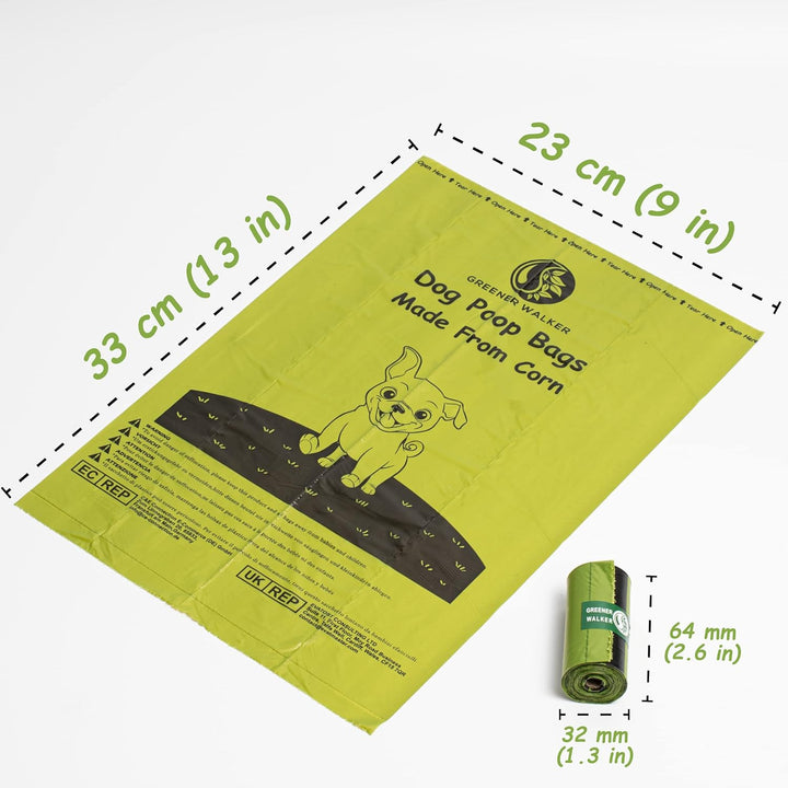 Greener Walker Hundekotbeutel biologisch abbaubare-540 Stück,extra gross,dick und stark,100% tropfsi