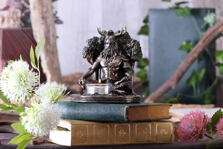 Nemesis Now Cernunnos Teelichthalter, 13,5 cm, bronzefarben