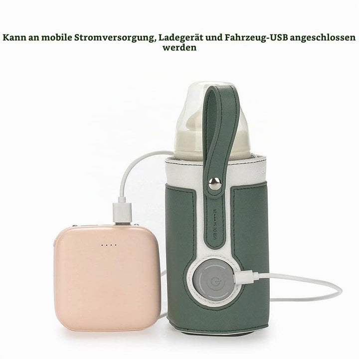 Flaschenwärmer-Tasche, 3-fach Temperaturverstellbar, Tragbarer Babyflaschenwärmer Zum Anschluss an M
