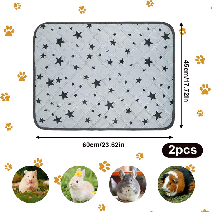2 Stück 45*60CM Pipipads für Meerschweinchen, Meerschweinchen Unterlage Waschbar, Super Ssaugfähige
