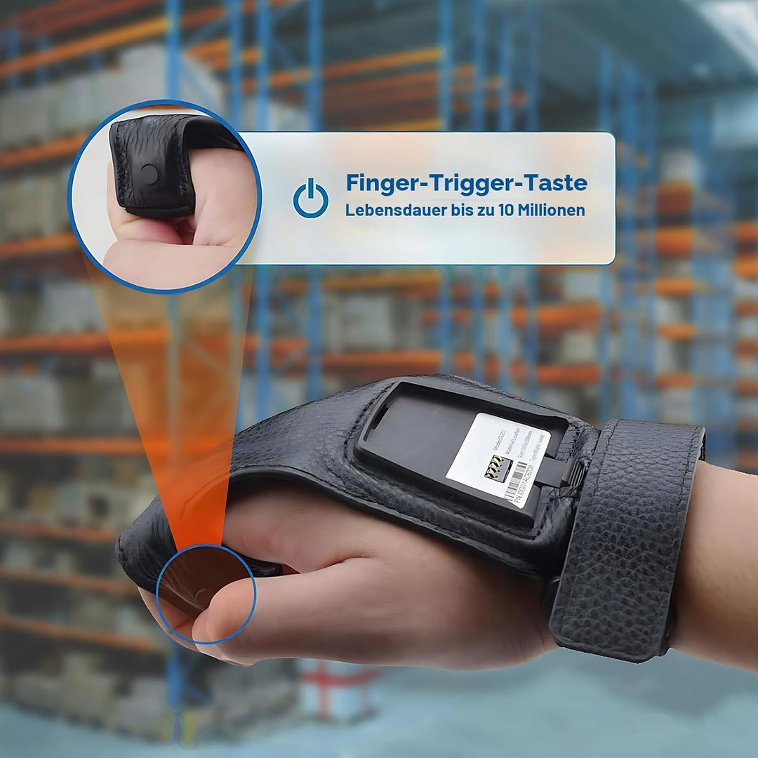 Handschuh-Barcode-Scanner 2D GS02 tragbarer Scannerleser IP65-Touch-Scanning NFC 2D-QR-Code-Scanner