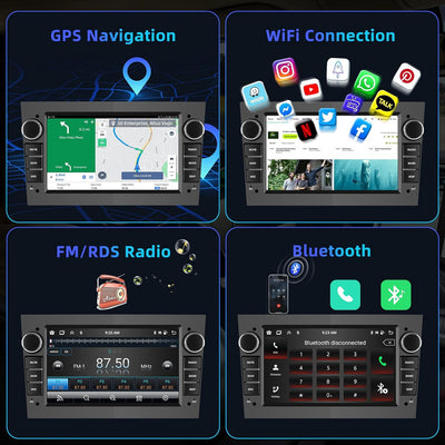 CAMECHO Android 13 Autoradio für Opel Corsa d/Astra h/Zafira b/Meriva/Vivaro Radio mit Navi, 7 Zoll