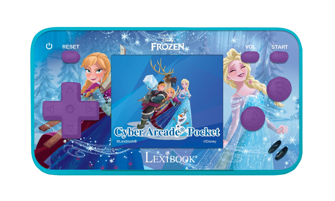 Lexibook JL1895FZ Frozen Cyber Arcade Pocket Tragbare Spielkonsole, 150 Gaming, LCD, Batteriebetrieb