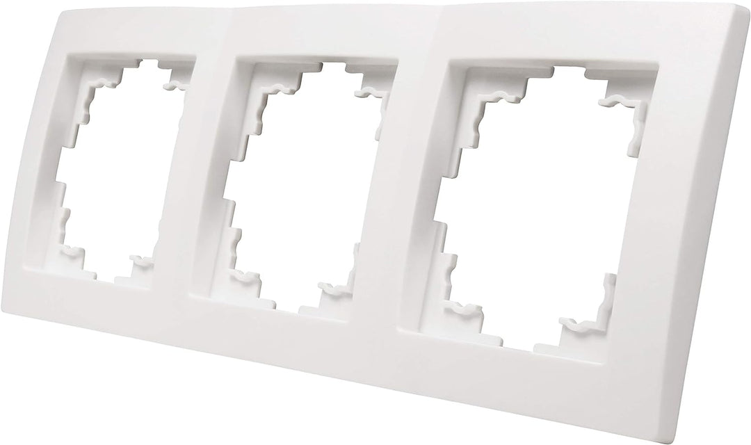 MC POWER - 18er Pack Rahmen| FLAIR | 3-fach, Steckdosenrahmen, Lichtschalter Rahmen, weiss matt 18 R