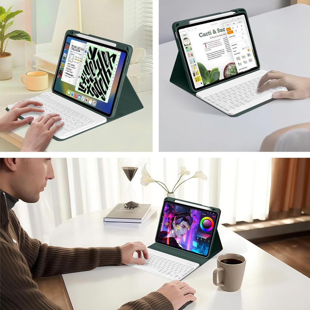 Hülle für iPad (A16) 11. Generation 11 Zoll 2025 mit Tastatur,iPad 10. Generation 10,9 Zoll 2022 Abn