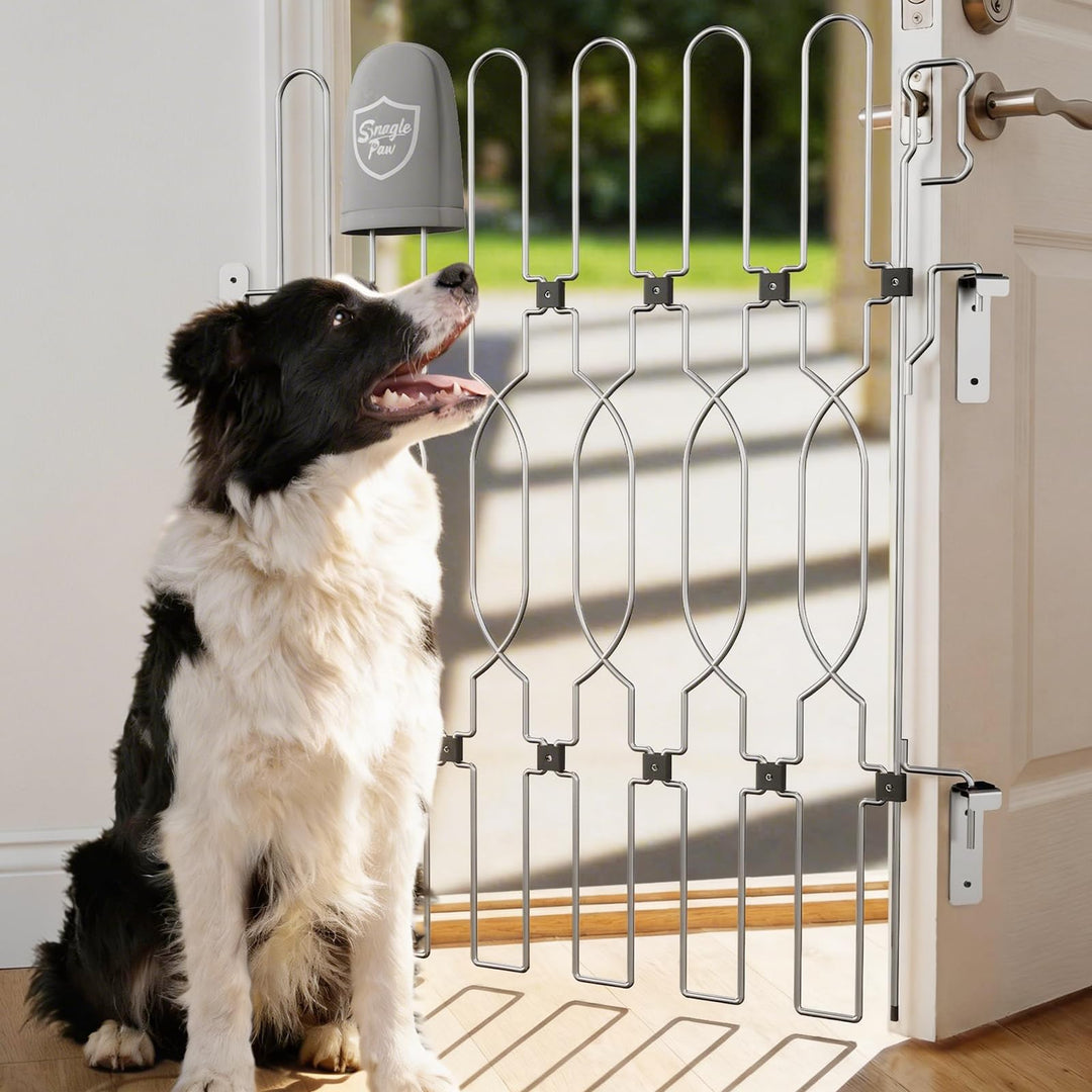 Snagle Paw Einziehbar Metall Türschutzgitter für Haustüren, Anti-Ausbruch Türschutzgitter, 72cm Brei