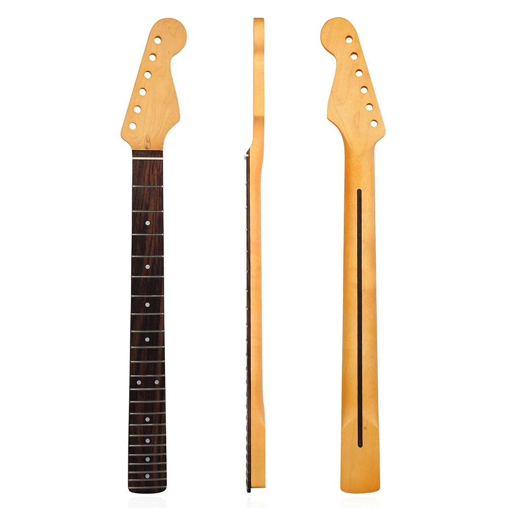 E-Gitarre-Hals, 22 Fret-Ahorn-Griffbrett-Gitarre-Hals, Gitarre-Fender-Hals für DIY-Teile Ersatz