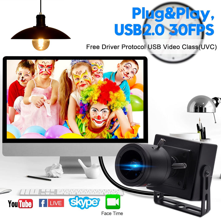 ELP 1080P Optical Zoom Webcam 2,8-12mm Vario Objektiv USB Kamera Full fps Full HD 1080p Webkamera mi