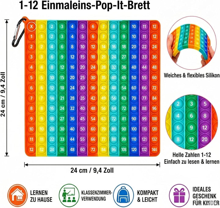 pop it Spielzeug 1x1 Lernen einmaleins Spiel multiplikationsbrett Mathe Spielzeug Kinder (sensorisch