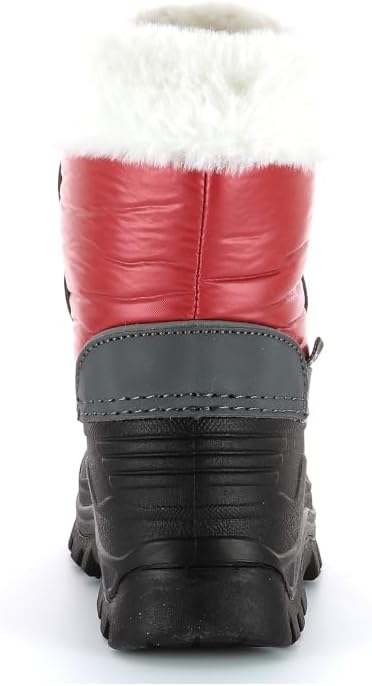 Kickers Unisex Kinder Sealsnow Schneestiefel 30 EU Rouge Noir Gris, 30 EU Rouge Noir Gris
