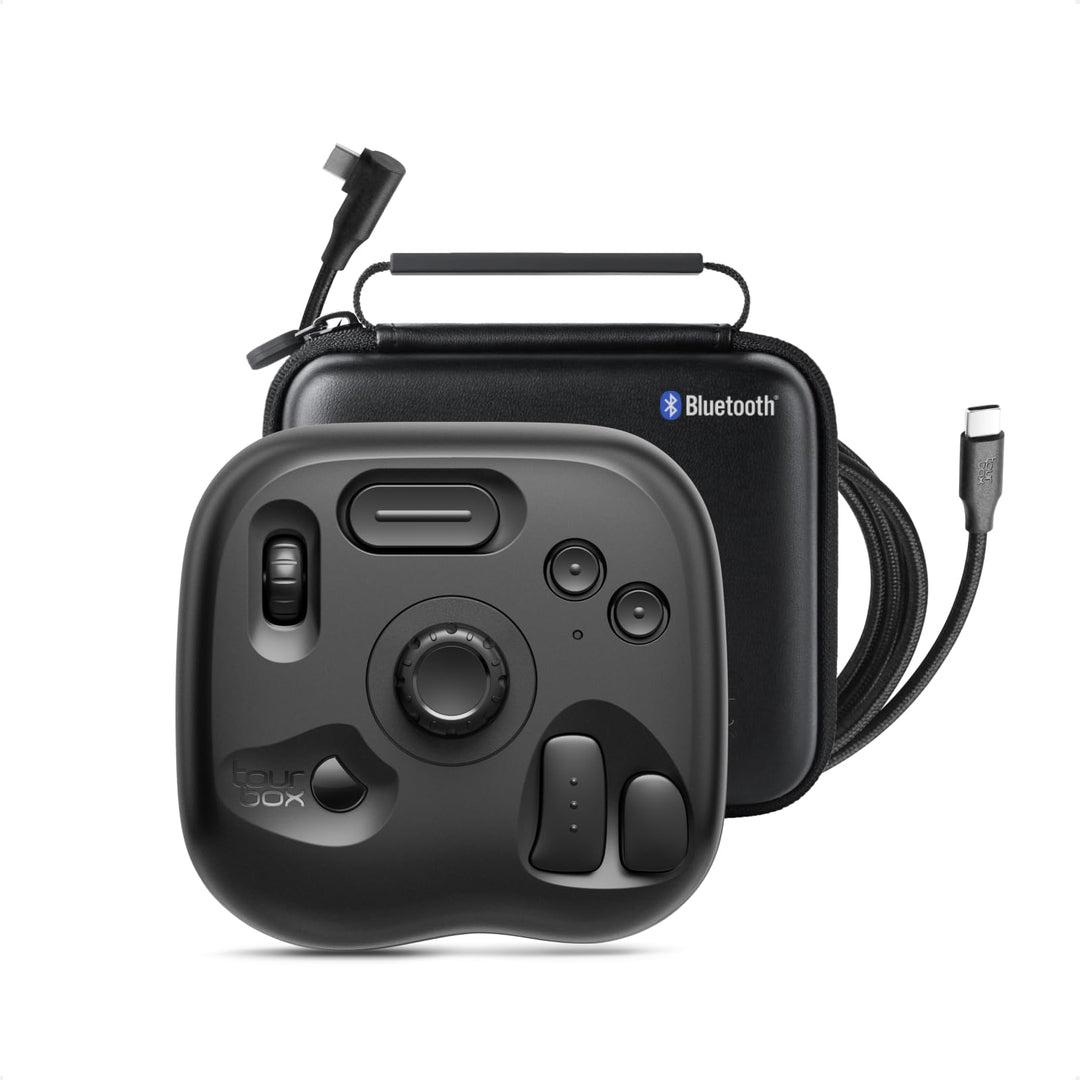 TourBox Lite, Controller Tastatur für Zeichentablett Foto Video Editing (Bluetooth Set (mit Tasche +