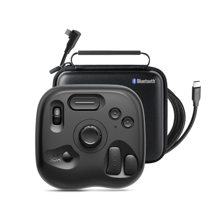 TourBox Lite, Controller Tastatur für Zeichentablett Foto Video Editing (Bluetooth Set (mit Tasche +