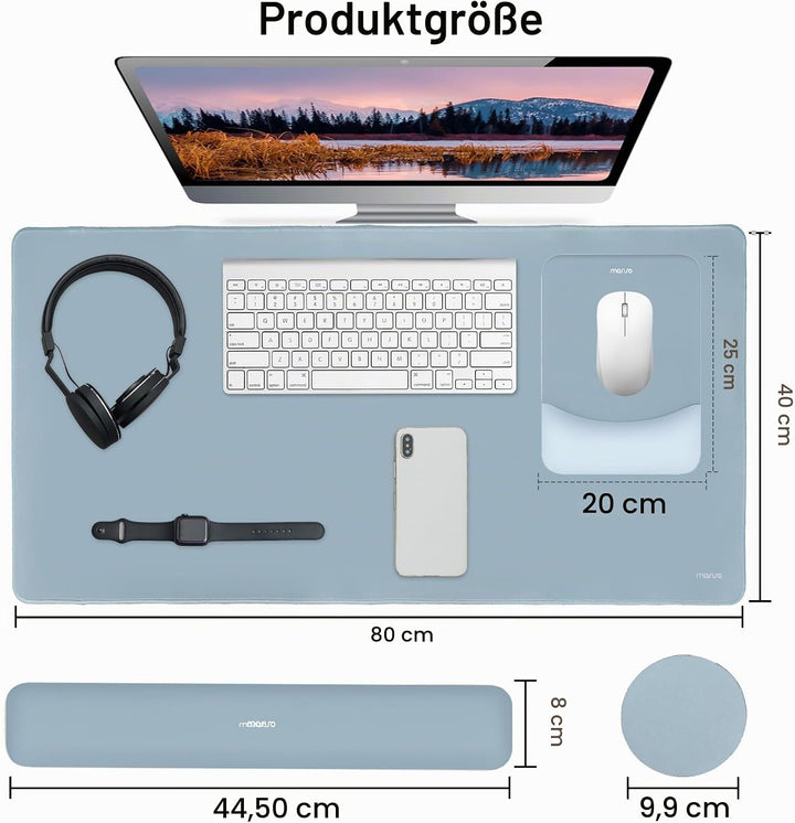 MOSISO Tastatur Mauspad Set, Grosses Schreibtischunterlage Desk Mat &amp; Rechteckige Handballenauflage