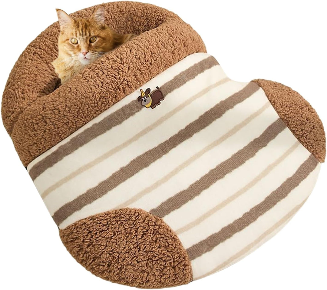 Katze Schlafsack - selbstwärme Plüschkätzchenbeutel | Katze Hideaway Sleeping Backdle Bags | Wrap co