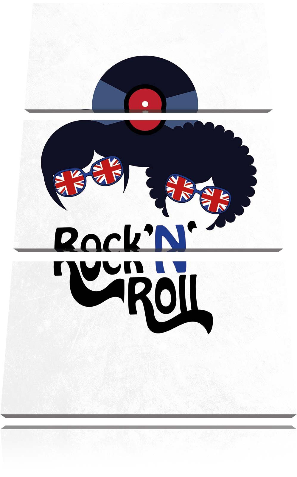 Pixxprint Rock 'n' Roll Schallplatte als Leinwandbild/Grösse: 3 Teilig (120x80) cm/Wandbild/Kunstdru