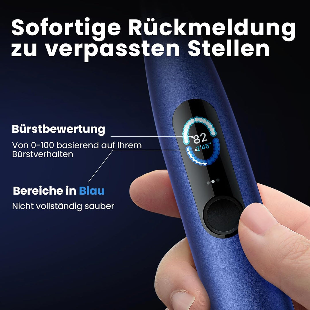 Oclean X Pro Elektrische Zahnbürste, Schallzahnbürste mit Farbdisplay, 3 Putzmodi & 32 Intensitäten,