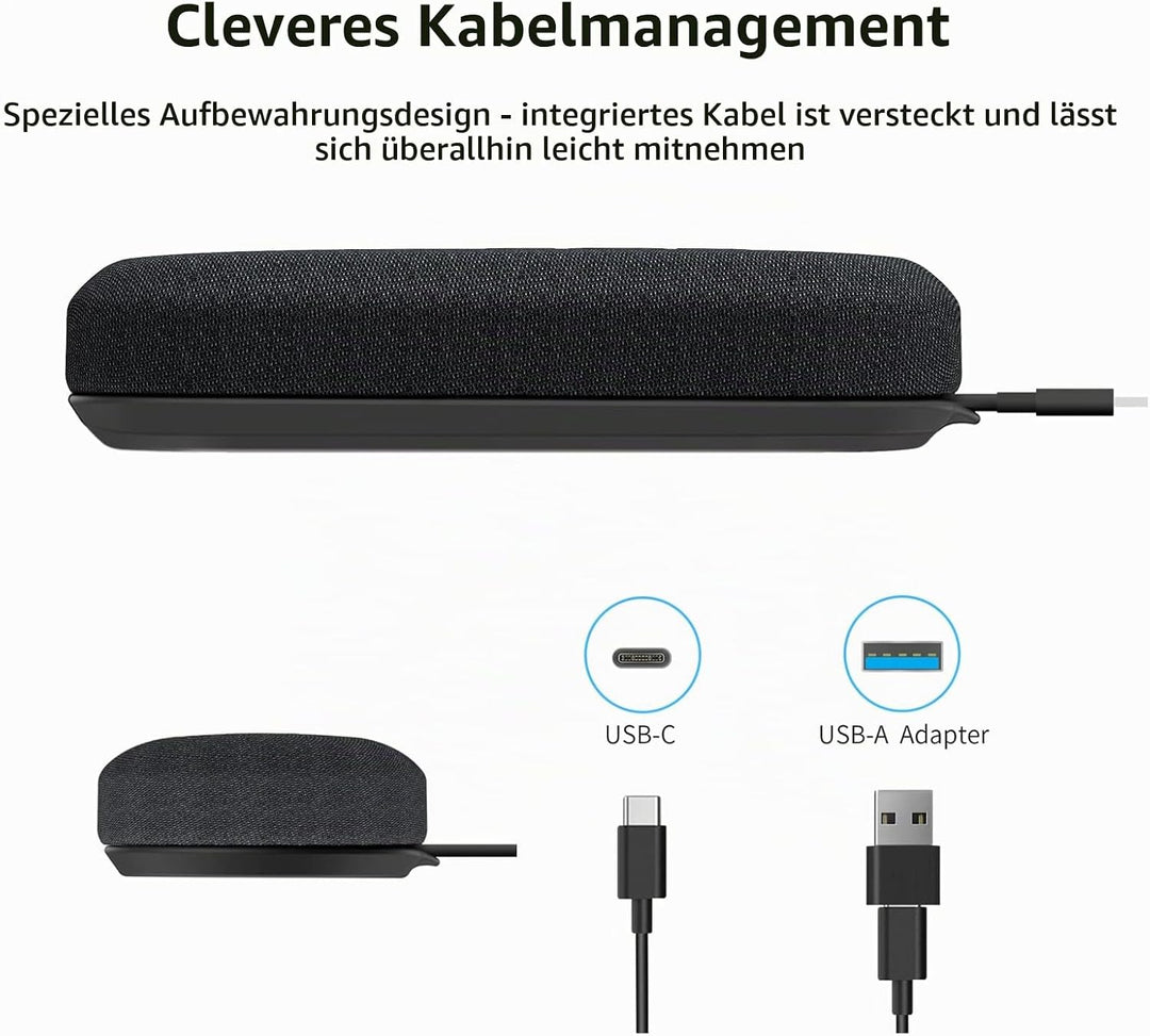 USB Konferenzlautsprecher mit Mikrofon für Home Office-Anrufe, Konferenzmikrofon mit Smarter Stimmfi