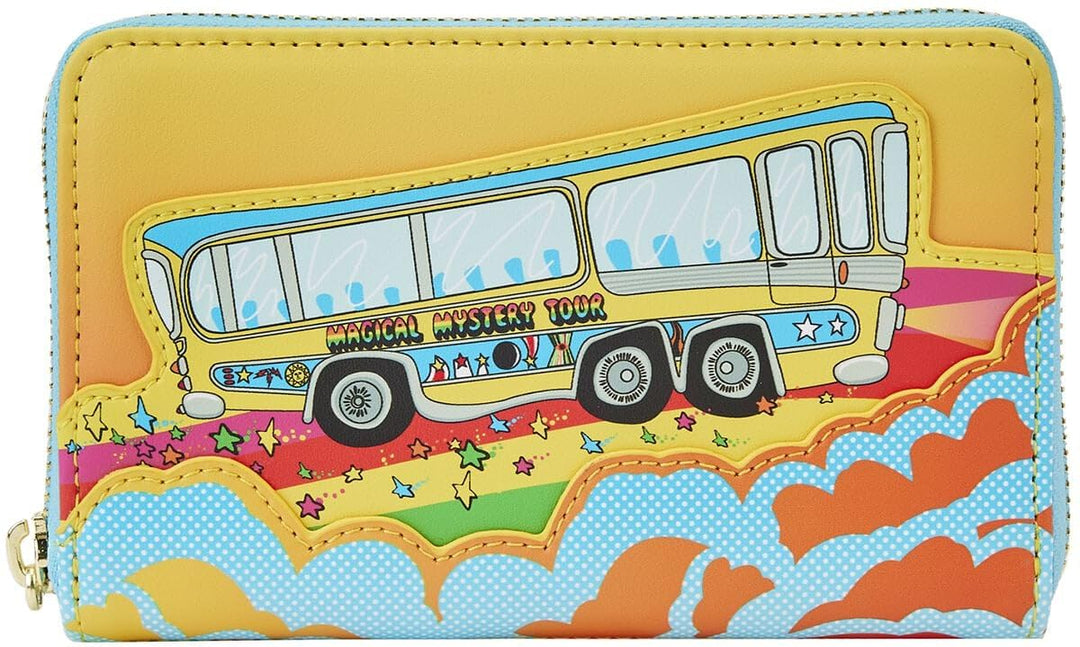 Loungefly The Beatles Magical Mystery Tour Bus Geldbörse mit Reissverschluss, Mehrfarbig/Meereswelle