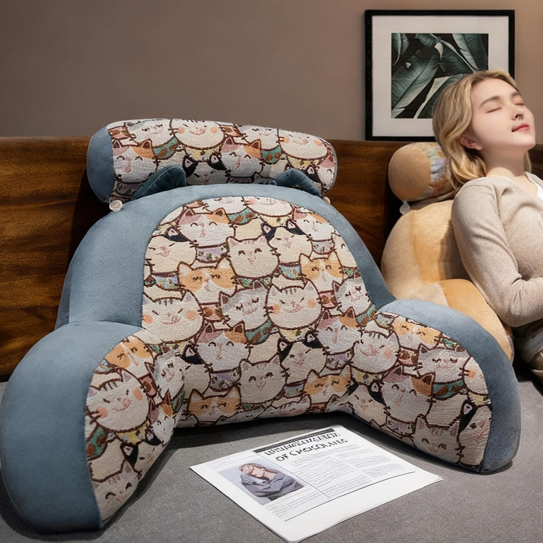 Rückenkissen für Bett und Sofa mit Armlehnen Ergonomisches Lesekissen Erwachsene Atmungsaktives Lese