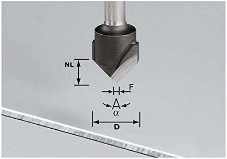 FESTOOL 491444 V-Nutfräser HW Schaft 8 mm HW S8 D18-90° (Alu), HW S8 D18-90° (Alu)